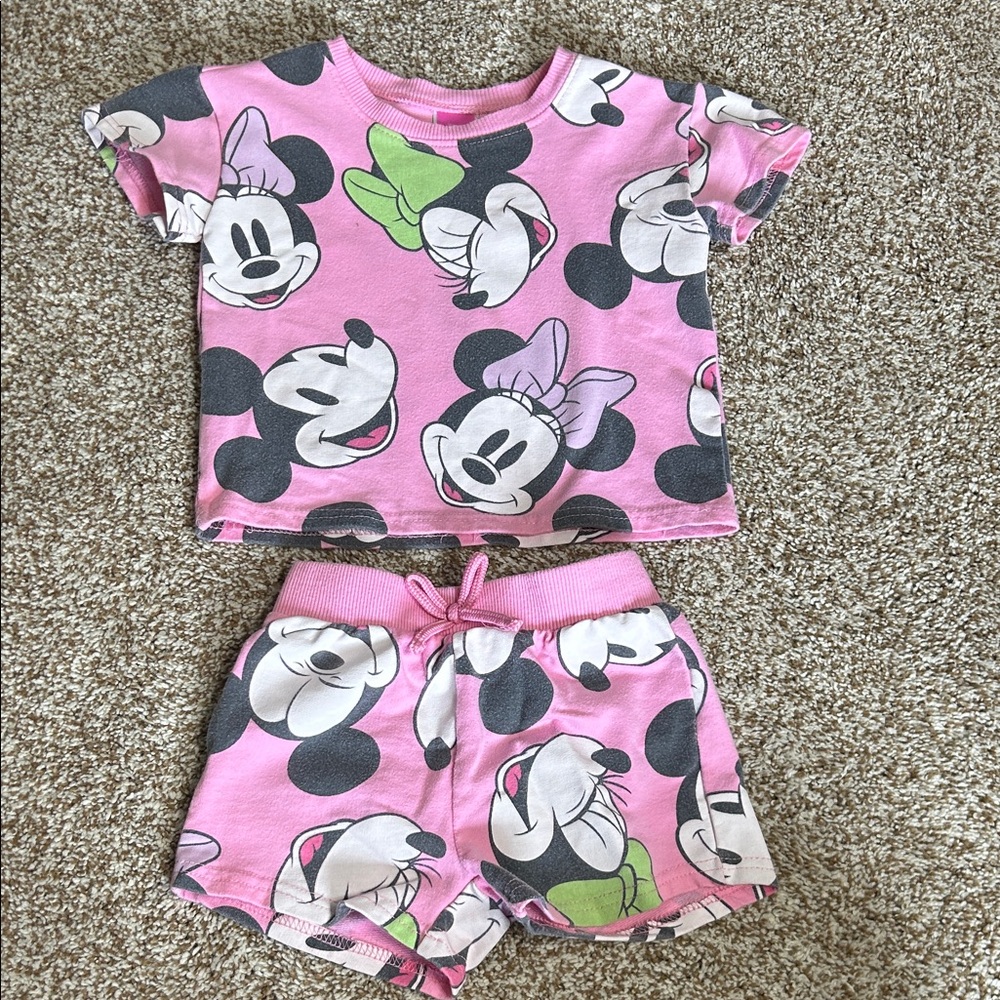 Disney Minnie Mouse Pink and Green Kids Matching Set